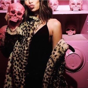 Nasty Gal faux fur leopard coat